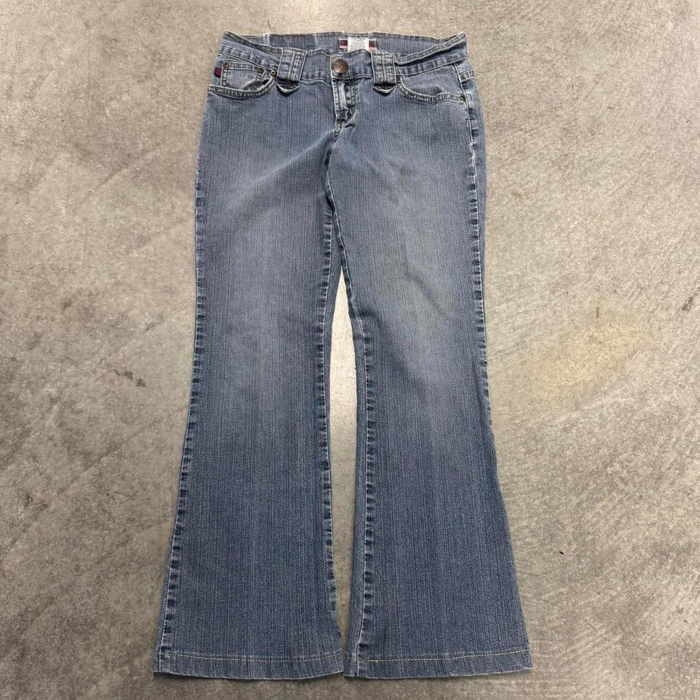 Women's Low Rise Boot Cit Jeans Y2K Flap Pocket Embroidered SZ 9